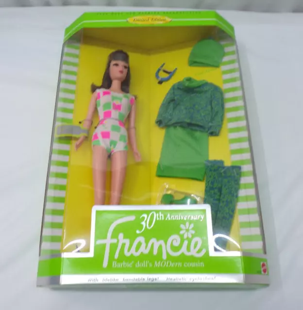1996 Mattel Barbie 30th Anniversary Francie Doll 1966 Reproduction #14608 New