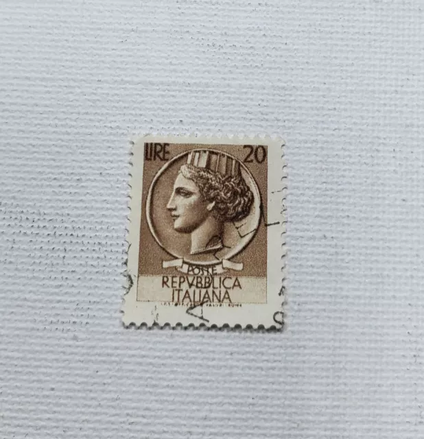 Repvbblica Italiana Carte Valor Roma 20 Lire Postage Stamp  04/87