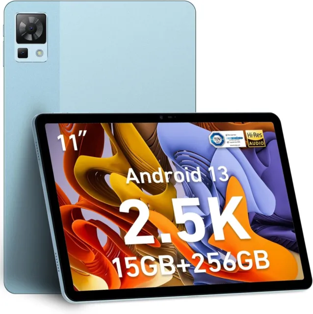 T30 Pro 11 Inch Tablet 2.5K, 15GB+ROM 256GB (TF 2TB) Android 13 Tablet Bluetooth