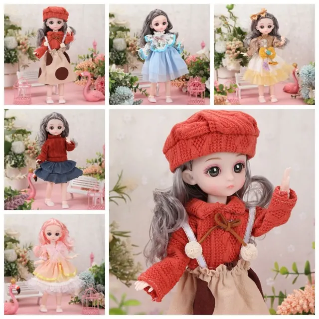 Dress Up 30cm BJD Doll 3D Eyes 1/6 bjd Dolls Removable Joints Doll  Kids Toy