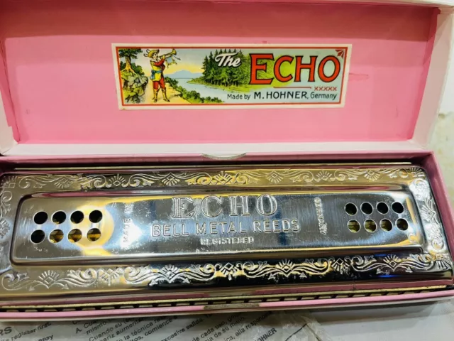 Hohner Harmonica. Bell Metal Reeds “The Echo Harp” 56/96 M2 C/G  Boxed FREE POST