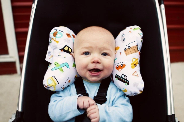 Infant/Todder "Elephant Ears" Head Support Pillow -Vehicle Print