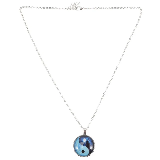 Collier Mala Homme Perles Brun Foncé 9mm Avec Pendentif Yin Yang En Bronze