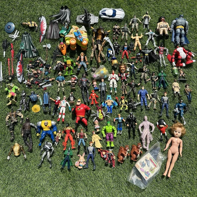 HUGE LOT OF VTG Toys Action Figures Misc. 70s - Y2K Batman Marvel Movie ...
