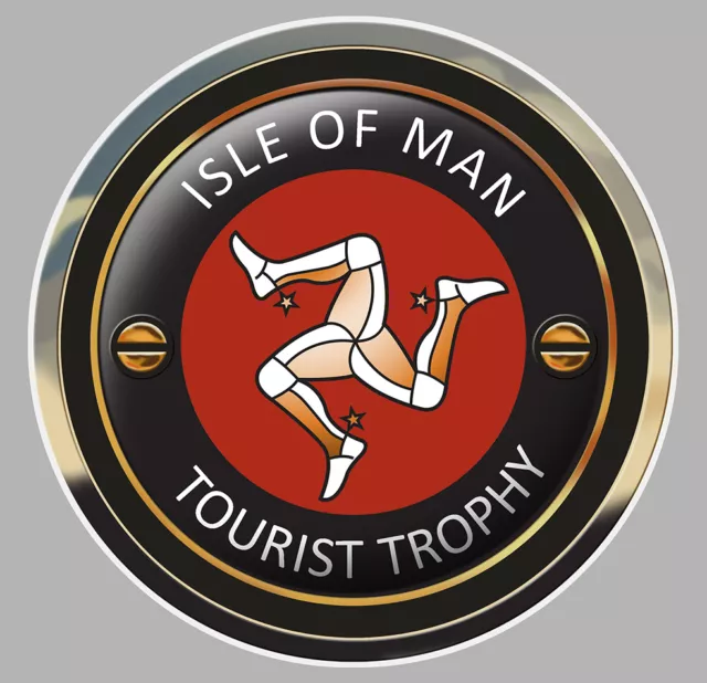 ISLE OF MAN TOURIST TROPHY TT ILE DE MAN BIKER STICKER RACING TRACK 16cm IA072