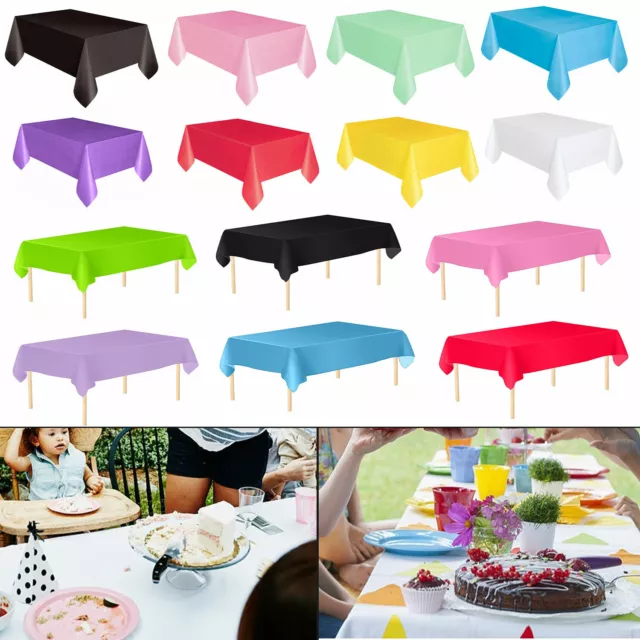 Rectangle Plastic Table Covers Cloth PVC Wipe Clean Party Disposable Tablecloth
