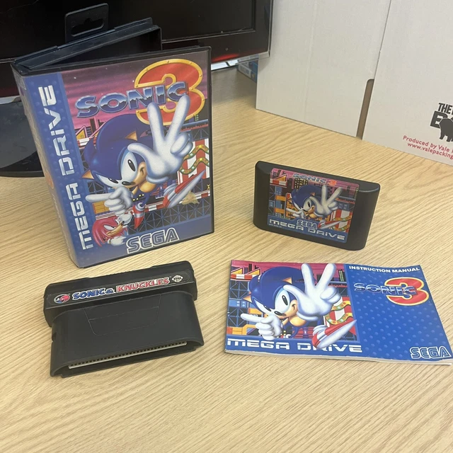 SONIC THE HEDGEHOG 3 + Knuckles Cart Sega Mega Drive Complete Pal ...
