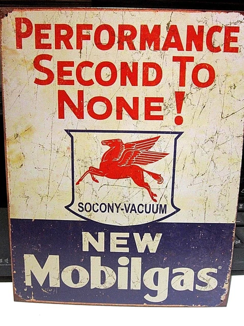 MOBILGAS/ MOBIL  PEGASUS -  METAL SIGN,16"x12", PETROL/OIL/GAS,GARAGE/MAN CAVE