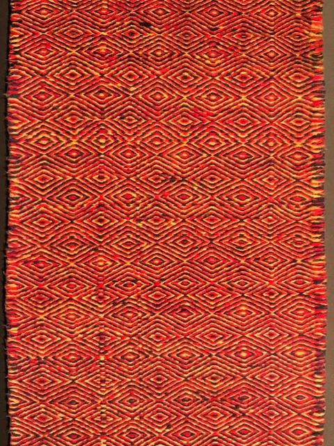 Navajo Diamond Twill Runner Rug,Fauve Colors=Blue-Red-Yellow,Mint Condition,Nr!