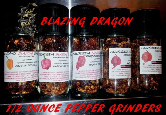 Carolina Reaper/ Moruga/ Butch T/ Scorpion/Ghost Pepper/Habanero Pepper Grinders