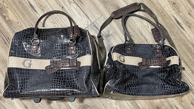 GUESS CARRY ON Wheeled Luggage And Shoulder Bag Faux leather