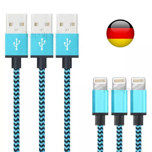 USB Daten Sync Kabel kompatibel für iPhone 13 12 11 Pro 7 Plus 6s 5s SE 8 XR MAX