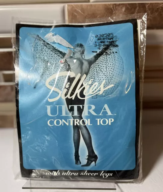 Silkies Ivory Ultra Control Top Tights With Ultra Sheer Legs Size
