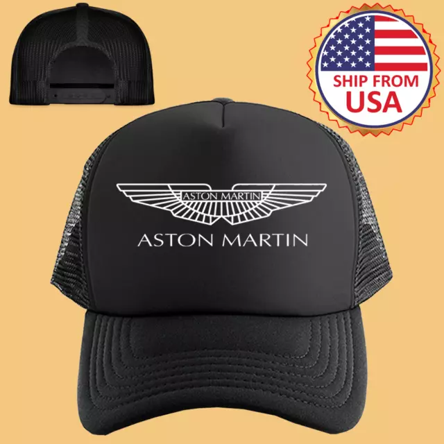 Aston Martin Black Adjustable Trucker Hat Cap Size Adult