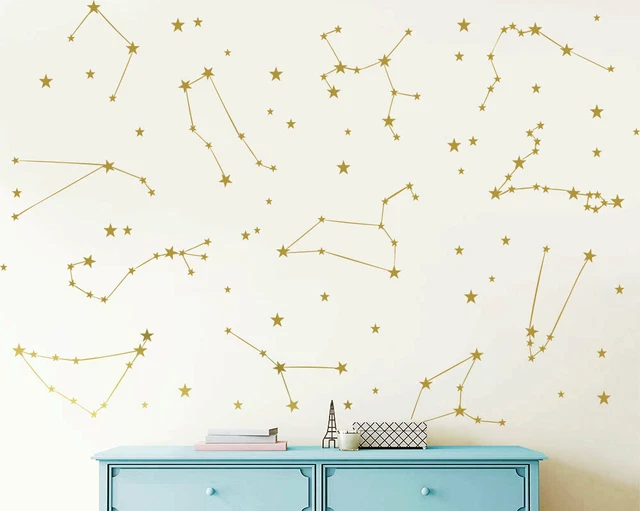Zodiac Constellation Wall Decal, Star Decals, Zodiac Gift, Kids Wall Decal ga43