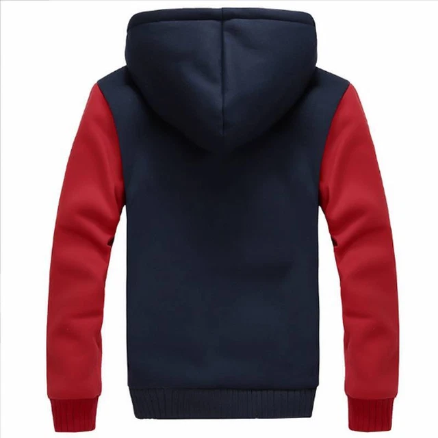 Winter Mens Warm Thick Coat Fleece Fur Lined Jacket Hoodie Zip Up Sweatshirt Top 7