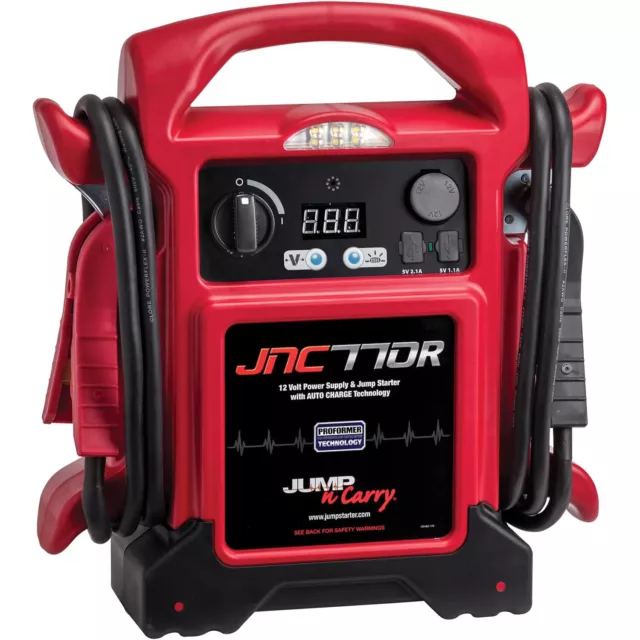 Jump-N-Carry JNC770R 1700 Peak Amp Premium 12 Volt Jump Starter - Red 23 Pounds