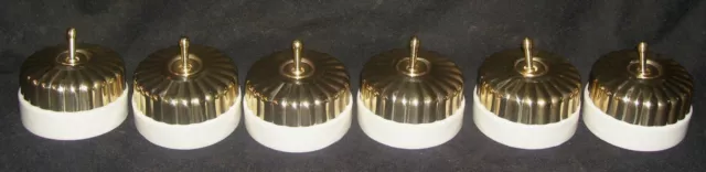 Vintage Brass & Ceramic Electric Switch button Set Cupcake design One way Dacor