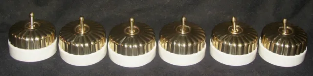 Vintage Laiton & Céramique Electric Interrupteur Bouton Set Cupcake Motif Un