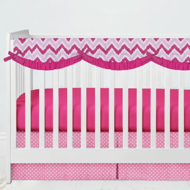 4-Piece Crib Bumper Pad/Crib Rail Guard Covers Cotton Breathable with Safety Pad