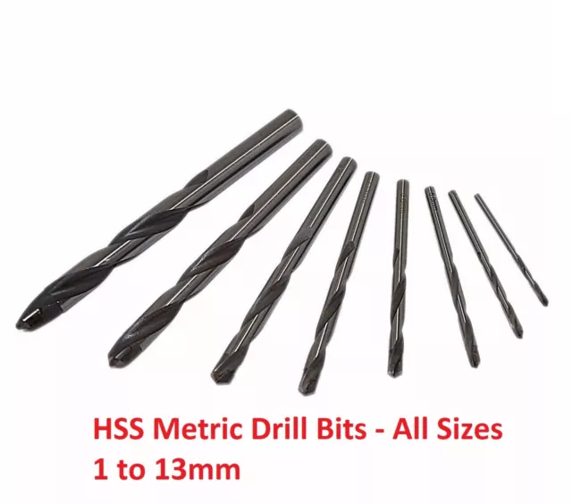 HSS Metric Drill Bits 1-13mm Sheet Metal Plastic Wood Single Flute 118° Amtech