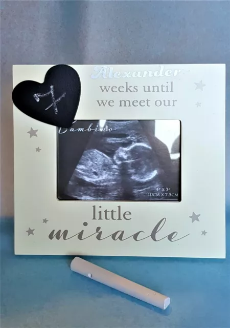 Personalised Countdown Baby Scan Photo Frame, Pregnancy, Mum To Be Gift