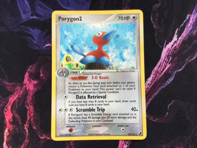 POKEMON UNSEEN FORCES PORYGON2 HOLO RARE Excellent Condition 12/115