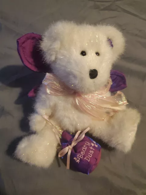 Boyds Beras Sugar Plum Beary Plush Teddy Bear Purple Fairy Wings Beary Dust Tags