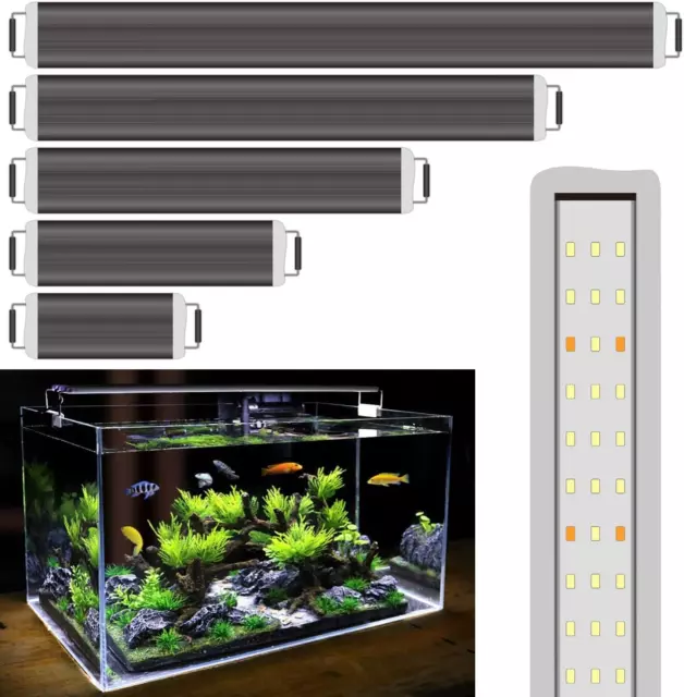 BPS Aquarium LED Light 15W Lampada per Acquario 4000K Impermeabile Con Staffa Es