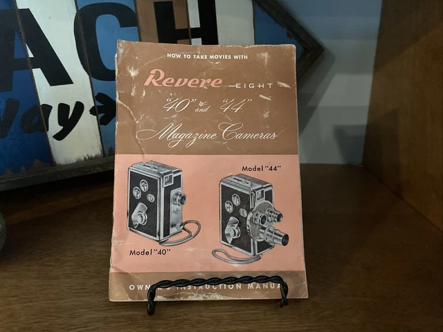 Revere Eight Model 40” and 44” Magazine Movie Camera How to take movies Manual