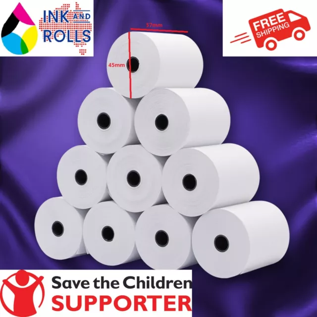 100 Rolls 57x45mm Thermal Paper EFTPOS Cash Register Receipt Rolls