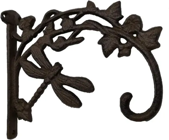Antique and Vintage Collection Cast Iron Wall Mount Dragonfly Bracket Plant Hang