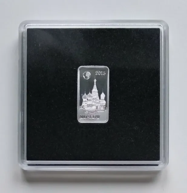 Moskau - Basilius-Kathedrale - Wahrzeichen der Welt - 999 Silber (2,5g)