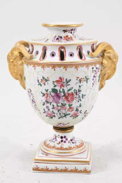 G96D09- Edmé Samson (1810-1891) Porzellan Vase, bemalt & signiert