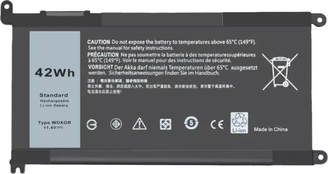 Batteria per Dell inspiron portatile 15  11.4V 42W WDX0R pc notebook WDXOR