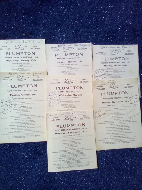 Plumpton 1961 & 62 Many Owned Previously By Raleigh Gilbert Plumpton 1961 & 62 Many Owned Previously By Raleigh Gilbert