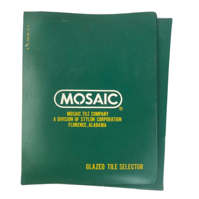 Mosaic Tile Company Sample Book Glazed Vintage Tile Selector Architect 1960s