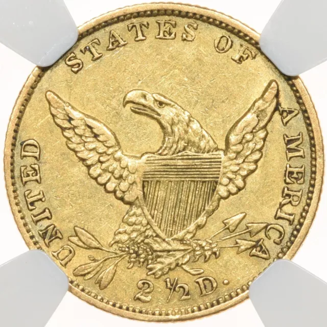 1834 $2.5 NGC AU58 No Motto Gold Classic Head Quarter Eagle 2