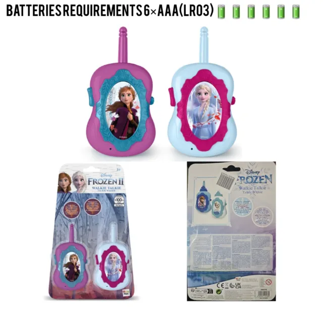 Disney Frozen Walkie Talkies Pair Kids Toy With UP To 100m Range