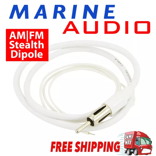 DIPOLE STEALTH AM/FM ANTENNA suits BOAT/MARINE audio cd player radio rustproof