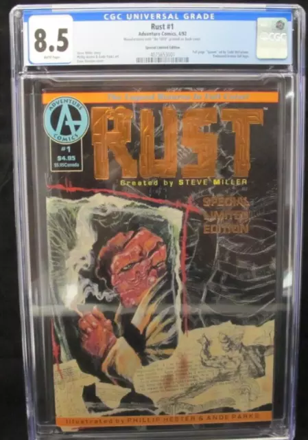 Rust #1 Limited Foil Edition CGC 8.5 Spawn Advertisement Adventure Comics