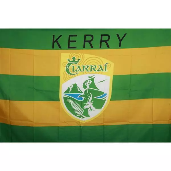 Kerry GAA Official 5 x 3 FT Flag - Large Crested Irish Gaelic Football Hurling