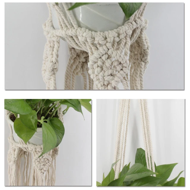 110 cm Pflanzen Aufhänger Blumentopf Pflanze Korb Halter für Indoor Outdo 6