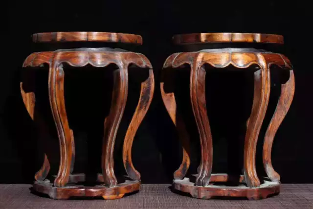 Chinese Natural Rosewood Hand-carved Exquisite Stool 6435