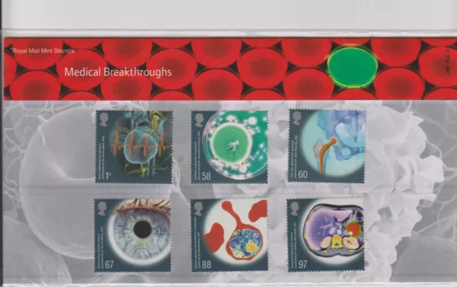 GB 2010 MEDICAL BREAK THROUGHS  PRESENTATION PACK No. 446 SG:3115 -3120 MINT SET