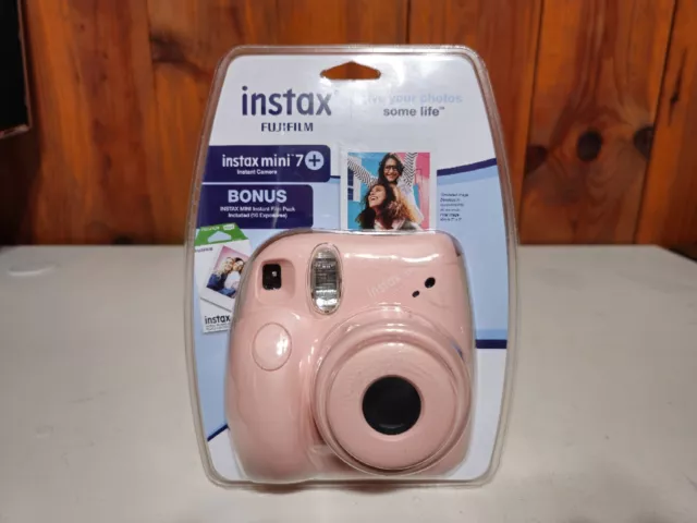 Fujifilm Instax Mini 7+ Instant Camera With Bonus Film Pack, Light Pink - SEALED