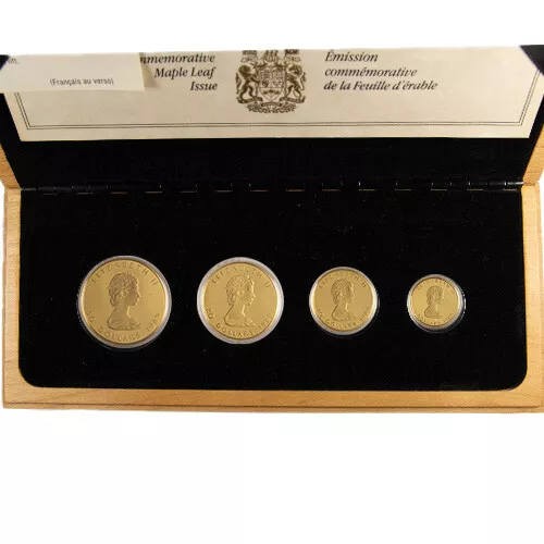 1989 Proof Canadian Gold Maple Leaf 10th Anniversary 4-Coin Set (Box, CoA)