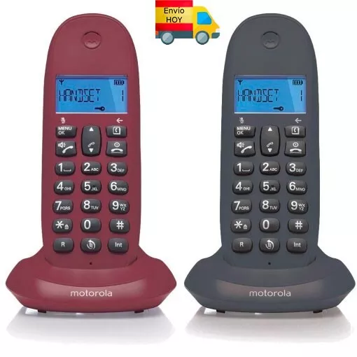 Duo Motorola 2 Unidades Telefono Fijo Inalambrico Identifica Llamadas Agenda