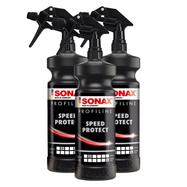 Sonax 3x 1 Litre Profiline Speedprotect Spray Speedwax Scellant à Peinture