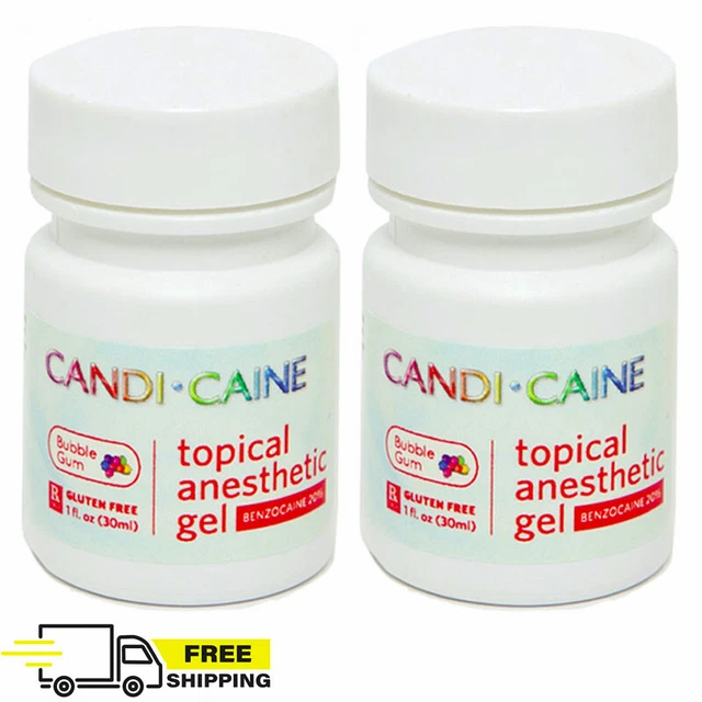 2x Dental Topical Anesthetic Gel 20% Benzocaine 1oz Jar Bubblegum Made in USA